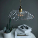 Axyaa Lotus Leaf LED Pendant Lamp: Nordic Modern Hanging Lights with Clear Glass Lampshade
