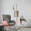Axyaa Modern Metal Marble LED Gold Floor Lamp for Home Decor