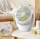 Axyaa 30W LED Fan Table Lamp 3-speed Night Light Travel Camping Rechargeable