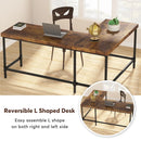 Axyaa 67" Industrial L-Shaped Corner Desk for Home Office Workstation, Reversible Design