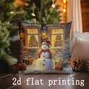Axyaa Christmas Scenes Pillow Cover for Sofa Bedroom Car - Rectangular Cushion