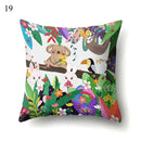 Sloth & Tropical Plants Printed Pillow Cover by Axyaa
