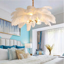 Axyaa Creative Feather Chandelier: Modern Nordic Pendant Light for Home Interior Decor