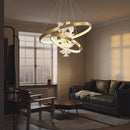 Axyaa Crystal Trumpet Flower Chandelier - Modern Minimalist Living Room Lighting