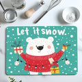 Axyaa Christmas Lights Bear Text Non-Slip Absorbent Kitchen Mat