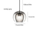 Axyaa Glass Amber/Clear LED Pendant Light for Kitchen Living Room, Modern Industrial Fixture