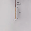 Axyaa Wood Long Tube Pendant Lamp, Japanese Style Bedroom Chandelier with Modern Retro Flair