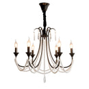 Axyaa Black Crystal Chandelier: Romantic Living Room Pendant Lamp LED E14 Hanging Light