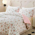 Axyaa 4-Piece Queen Size Dark Olive Green Duvet Cover Set