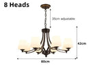Axyaa Black Iron Glass Shade Chandelier: Industrial Farmhouse Style Lighting