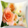 Axyaa Rose Series Yellow Pink Flowers Pillowcase Home Decor