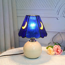 Axyaa Purple Moon Ceramic Table Lamp - Bedroom Living Room Decor