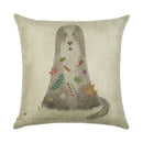 Axyaa Linen Pillowcase: Cartoon Digital Print Pattern for Office, Car, Home Sofa
