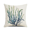 Axyaa Coral Marine Life Watercolor Cushion Cover Ocean Fish Linen Pillowcase