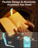 Axyaa Reading Light with Timer & 3 Amber Colors | Rechargeable & Dimmable Clip-on Bookmark