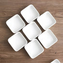Axyaa White Ceramic Square Dish Plate for Hotel Restaurants, Molecular Cuisine Flavor Plate