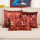 Axyaa Christmas Deer Snowflake Velvet Pillow Cover in Red Green, 30x50cm 45x45cm 50x50cm