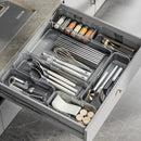 Axyaa Expandable Cutlery Storage Box with Partitions - Organize Knives and Forks