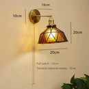 Axyaa Art Deco LED Wall Lamp with Pull Switch, Nordic Design Glass Interior Light