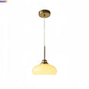 Axyaa Beige Glass Iron LED Pendant Lamp - Modern Nordic Kitchen Island Dining Light