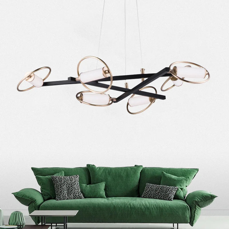 Axyaa Circular Ring LED Ceiling Chandelier for Living Dining Room - Modern Home Decor & Lighting Fixtures