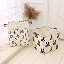 Axyaa Cartoon Print Laundry Basket: Large Capacity Cotton Linen Toy Hamper & Organizer