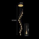 Axyaa Crystal Chandelier Stair Pendant Lamp Living Room Pendant Lights