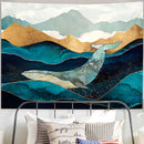 Sky Dolphin Tapestry Wall Hanging Pink Clouds Whales Aesthetic Kawaii Room Decor
