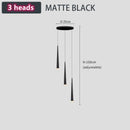 Axyaa Modern Black Long LED Pendant Lamps for Living Room & Restaurant