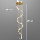 Axyaa Crystal Chandelier Stair Pendant Lamp Living Room Interior Lighting