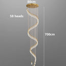 Axyaa Crystal Chandelier: Modern Stair Pendant Lighting for Living Room and Interior