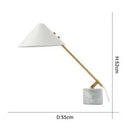 Modern White Marble Table Lamp by Axyaa: Dimmable Study Desk Lamp for Bedroom & Living Room
