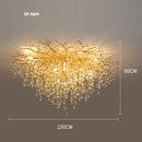 Axyaa Golden Crystal Tear Drop Ceiling Light for Living Room & Bedroom
