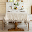 Axyaa White Lace Tablecloth - Elegant Dining & Wedding Table Cover