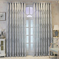 Axyaa Grey Leaves Jacquard Curtains 52"X96" for Living Room and Bedroom