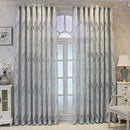 Axyaa Grey Leaves Jacquard Curtains 52"X96" for Living Room and Bedroom