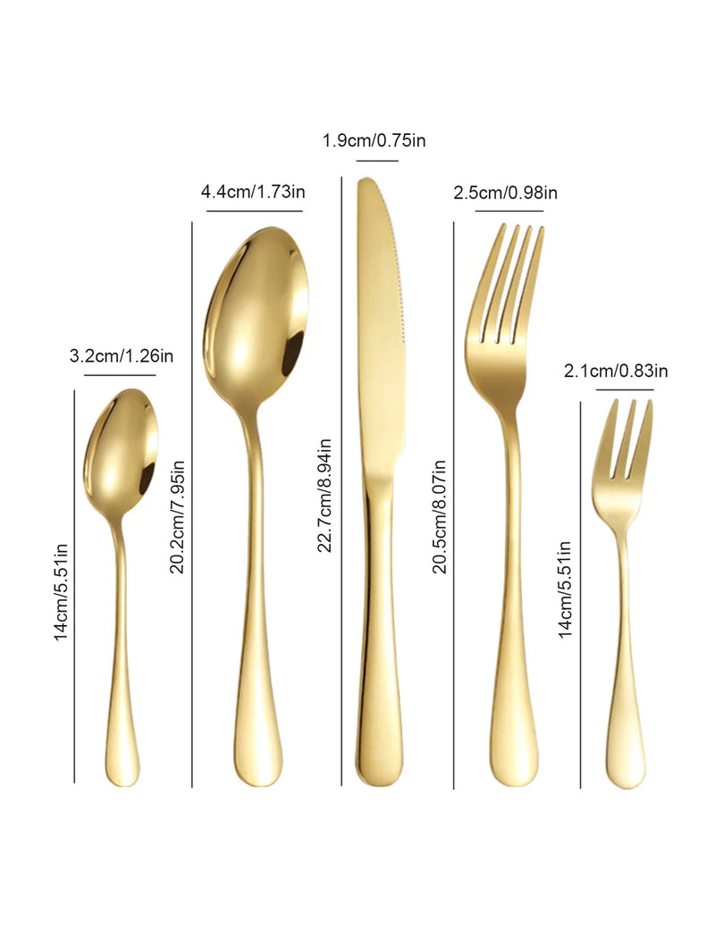 Axyaa 30-Piece Stainless Steel Colorful Cutlery Set