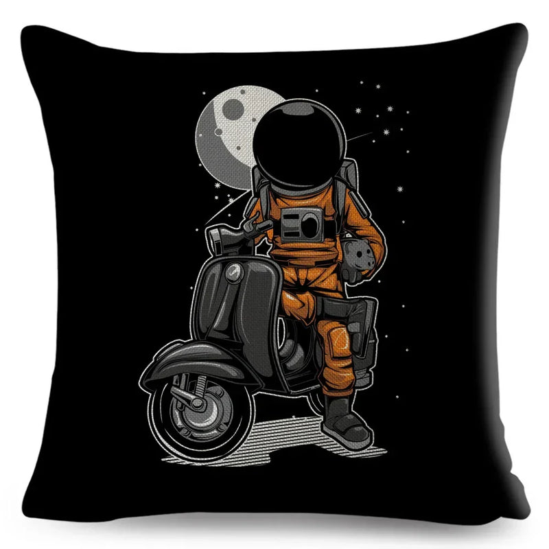 Axyaa Astronaut Sports Cushion: Fun Home Decor for Kids Room, Planet & Music Theme