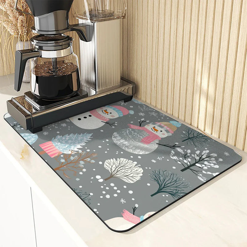 Axyaa Christmas Tree Kitchen Draining Mat