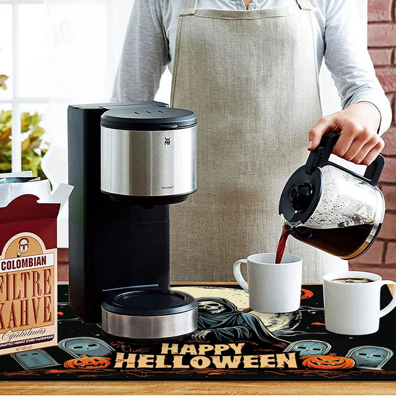 Axyaa Halloween Drying Mat - Absorbent Placemat for Table Cup Drying