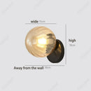 Axyaa Glass Ball LED Wall Lamp for Bedroom Study Living Room Corridor