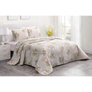 Axyaa Rosy 3-Piece King Size Printed Patchwork Cotton Quilt Set - Pink Floral