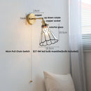 Axyaa Glass LED Wall Light - Grape Color Tiffany Style Sconce, Pull Chain Switch