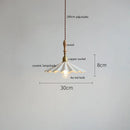 Axyaa Ceramic LED Pendant Lights: 30CM, Wood Copper Socket, Hanging Lamp