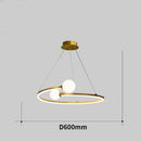 Axyaa Gold Finish Ring Pendant Chandelier for Living Room & Bedroom