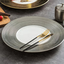 Axyaa Brushed Texture Ceramic Steak Pasta Sushi Dessert Plates for Molecular Cuisine