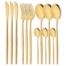 Axyaa Mirror Silver Stainless Steel Cutlery Set - 12Pcs Western Dinnerware Kitchen Utensils