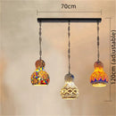 Axyaa Turkish Mosaic Art Deco Stained Glass Chandelier for Home Decor