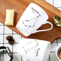 Axyaa Bone  Constellation Mug Cup with Spoon Lid - Zodiac Nespresso Cup