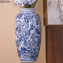 Axyaa Blue and White Ceramic Vase Pendant Wall Mounted Decorative Hydroponic Dried Flower Ornament